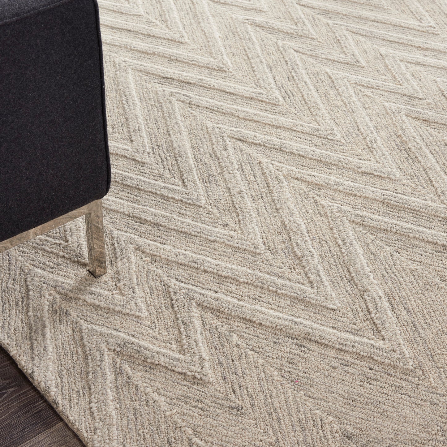 Nourison Interlock 8' x 10'6" Ivory/Grey Modern Indoor Rug