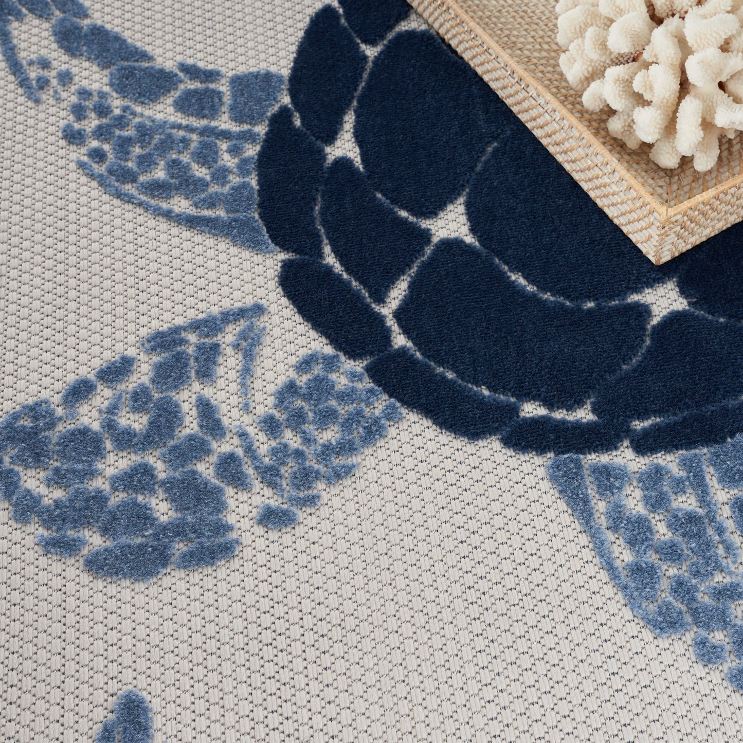 Nourison Aloha 6' x 9' Navy Blue Coastal, Nautical & Beach Rug