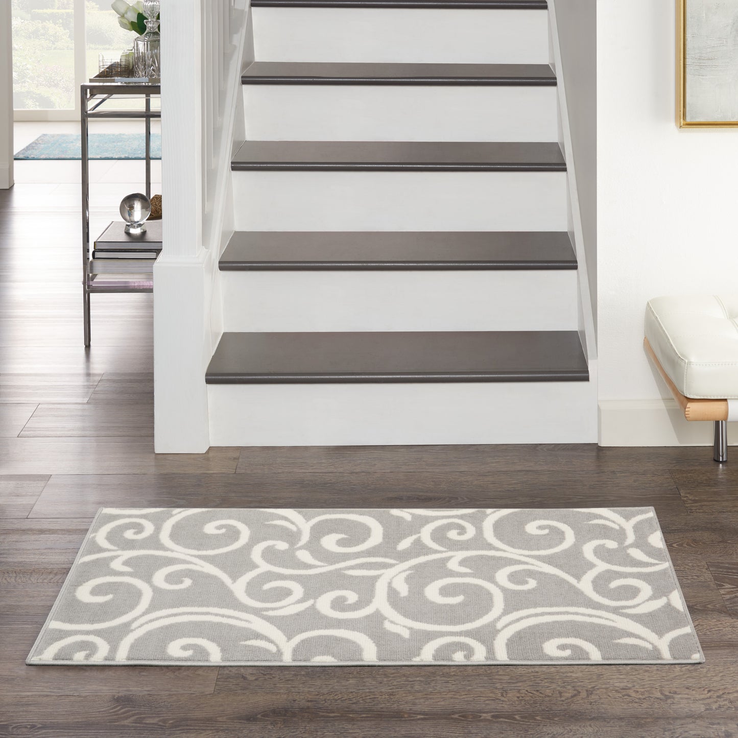Nourison Grafix 2' x 4' Grey Contemporary Indoor Rug