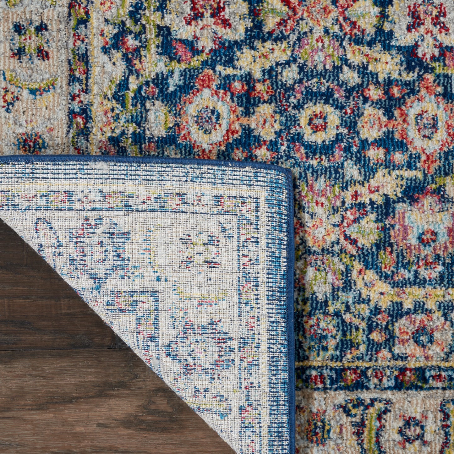 Nourison Ankara Global 2' x 6' Navy Multicolor Traditional Indoor Rug