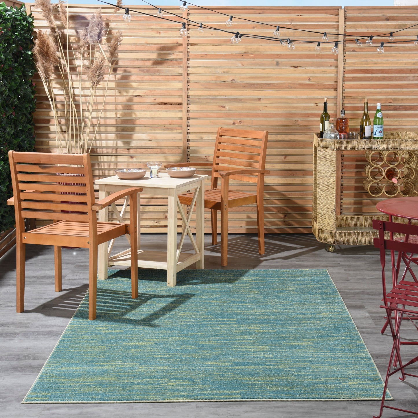 Nourison Nourison Essentials 6' x 9' Blue Green Outdoor Rug