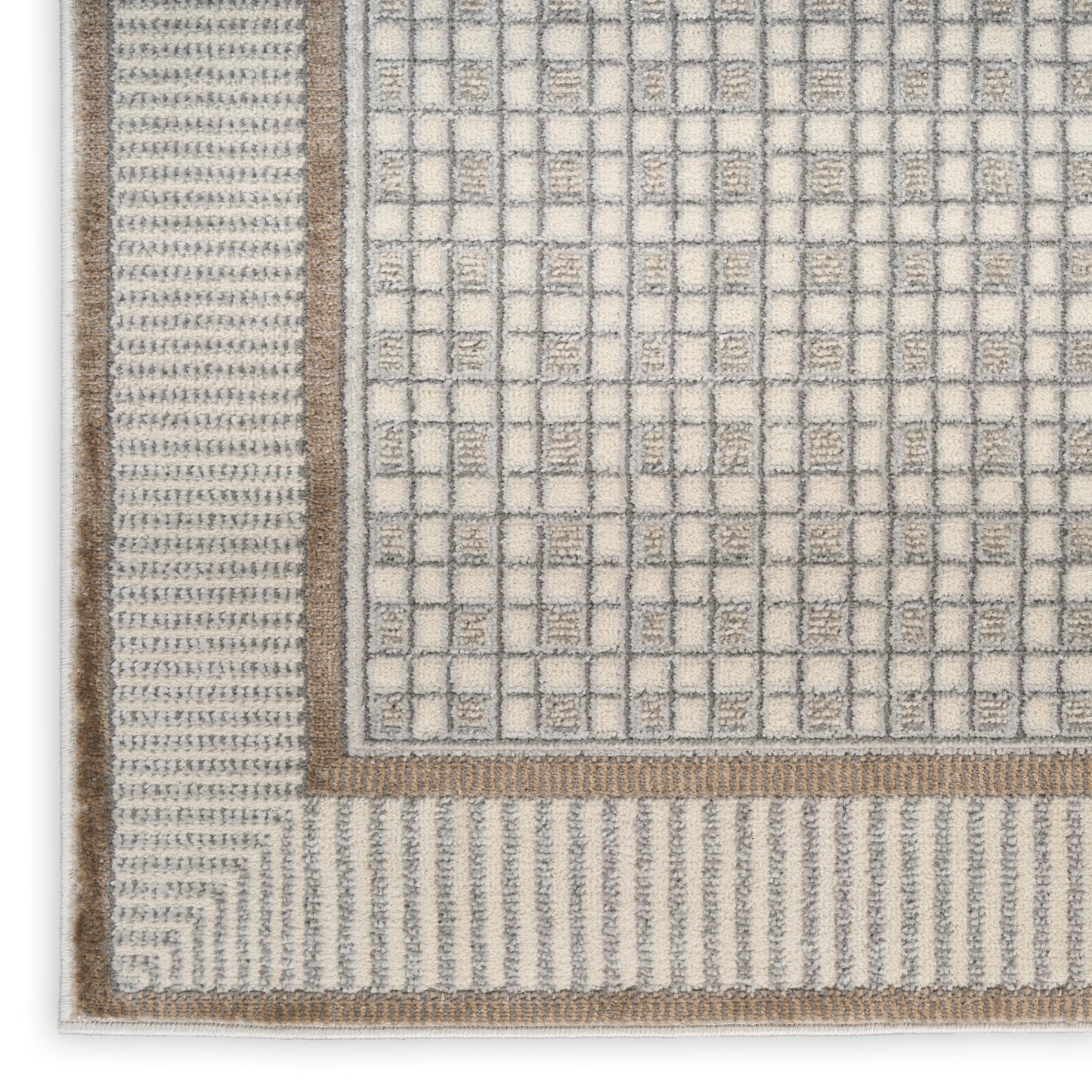 Nourison Nordic 5' x 7' Ivory Grey Modern Indoor Rug