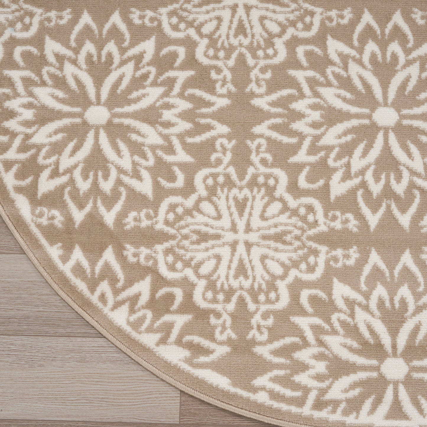 Nourison Jubilant 8' x round Taupe Farmhouse Indoor Rug