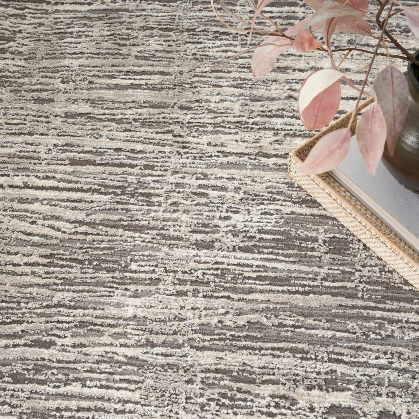 Nourison Sustainable Trends 9' x 12' Ivory Grey Modern Indoor Rug