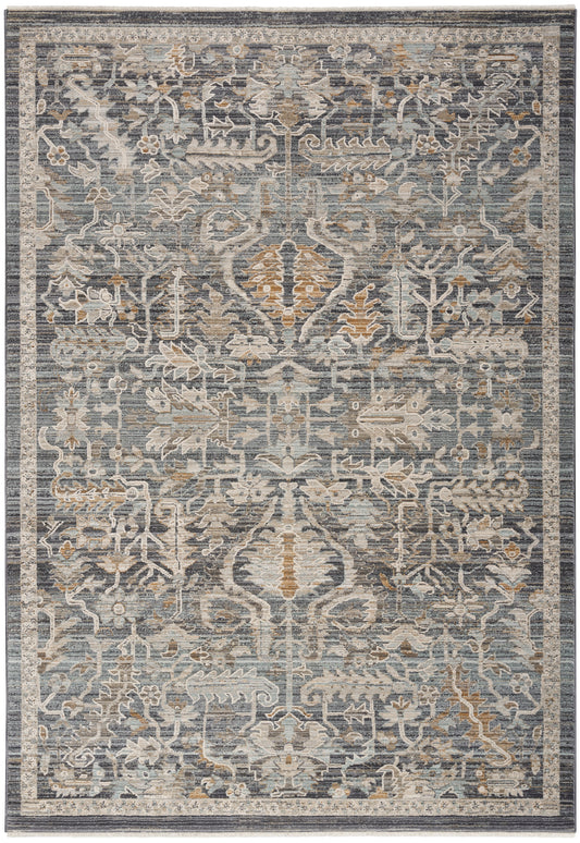 Nourison Lynx 5'3" x 7'10" Navy Multicolor Vintage Indoor Rug