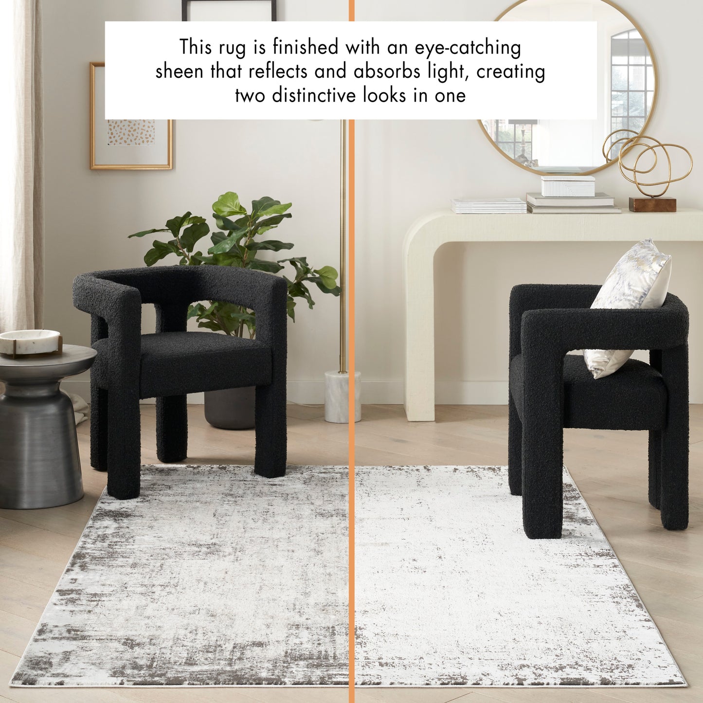 Nourison Desire 3'11" x 5'11" Grey/Ivory Modern Indoor Rug