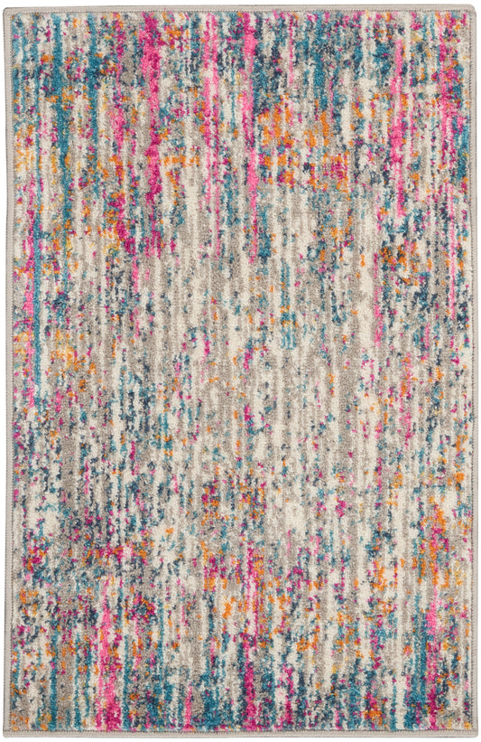 Nourison Passion 1'10" x 2'10" Ivory/Multi Modern Indoor Rug