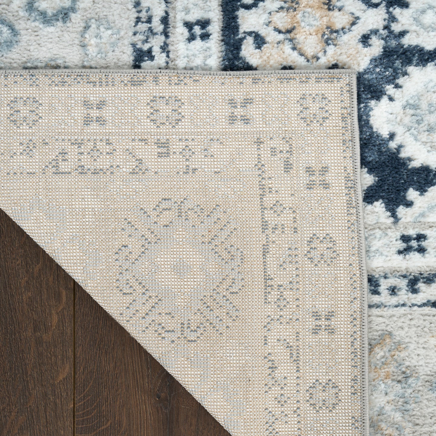 Nourison Dekor 7'10" x 9'10" Grey Navy Vintage Indoor Rug