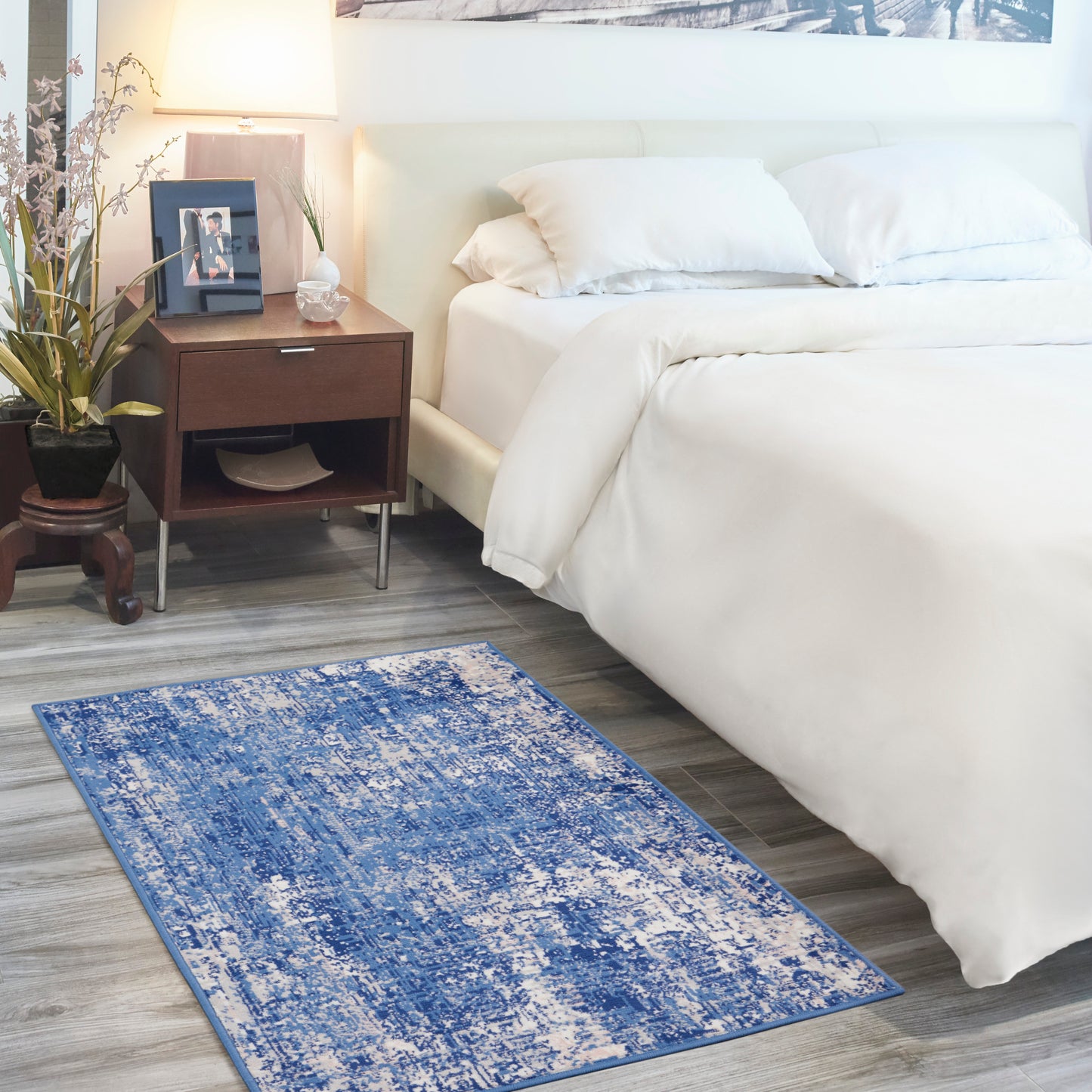 Nourison Whimsicle 3' x 5' Blue Ivory Modern Indoor Rug