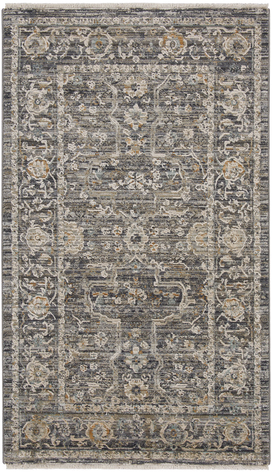 Nourison Lynx 2'6" x 4'6" Slate Multicolor Vintage Indoor Rug