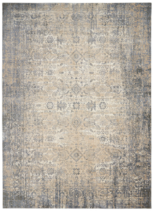 Nourison Moroccan Celebration 7'10" x 10'6" Ivory/Slate Vintage Indoor Rug