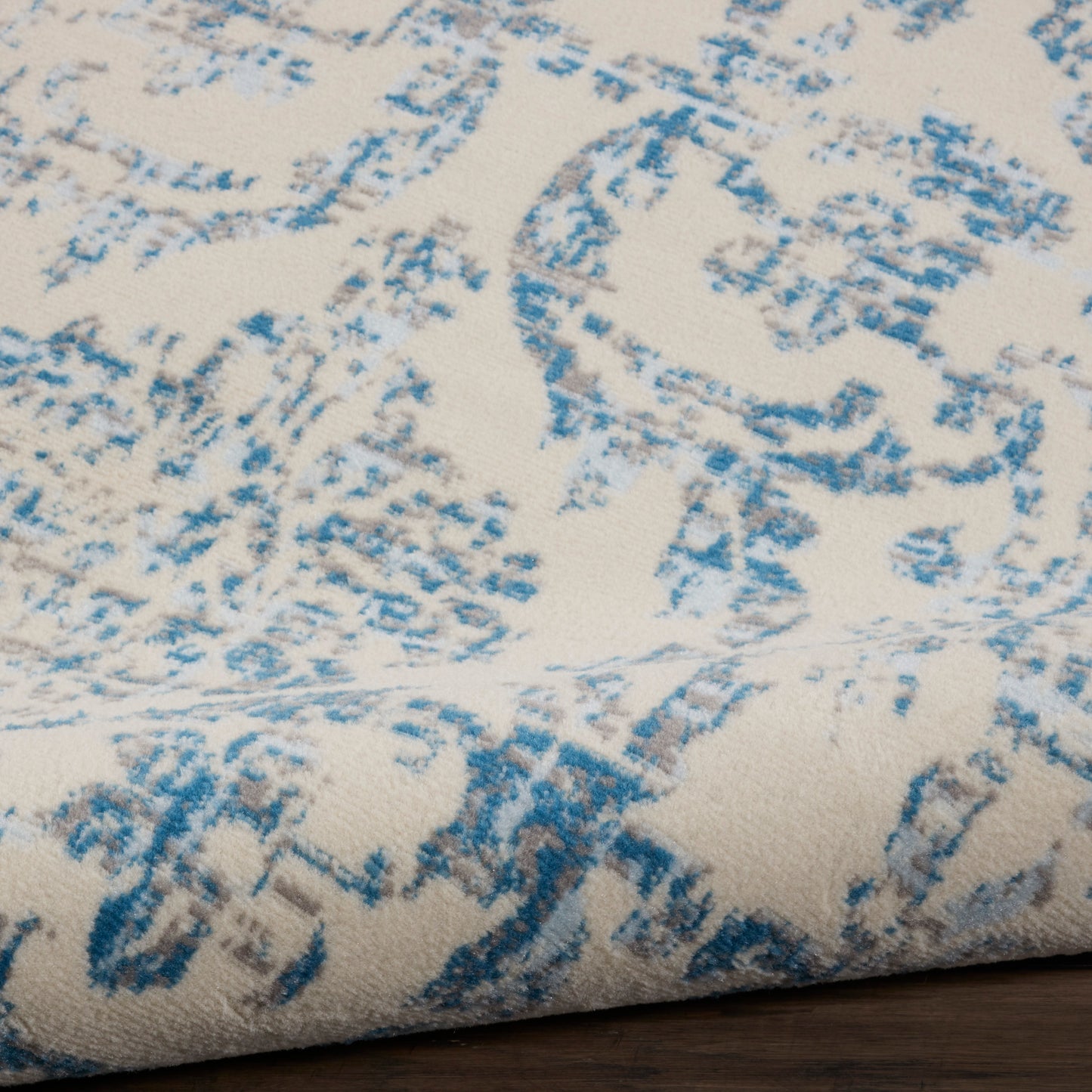 Nourison Jubilant 8' x Round Ivory Blue Vintage Indoor Rug