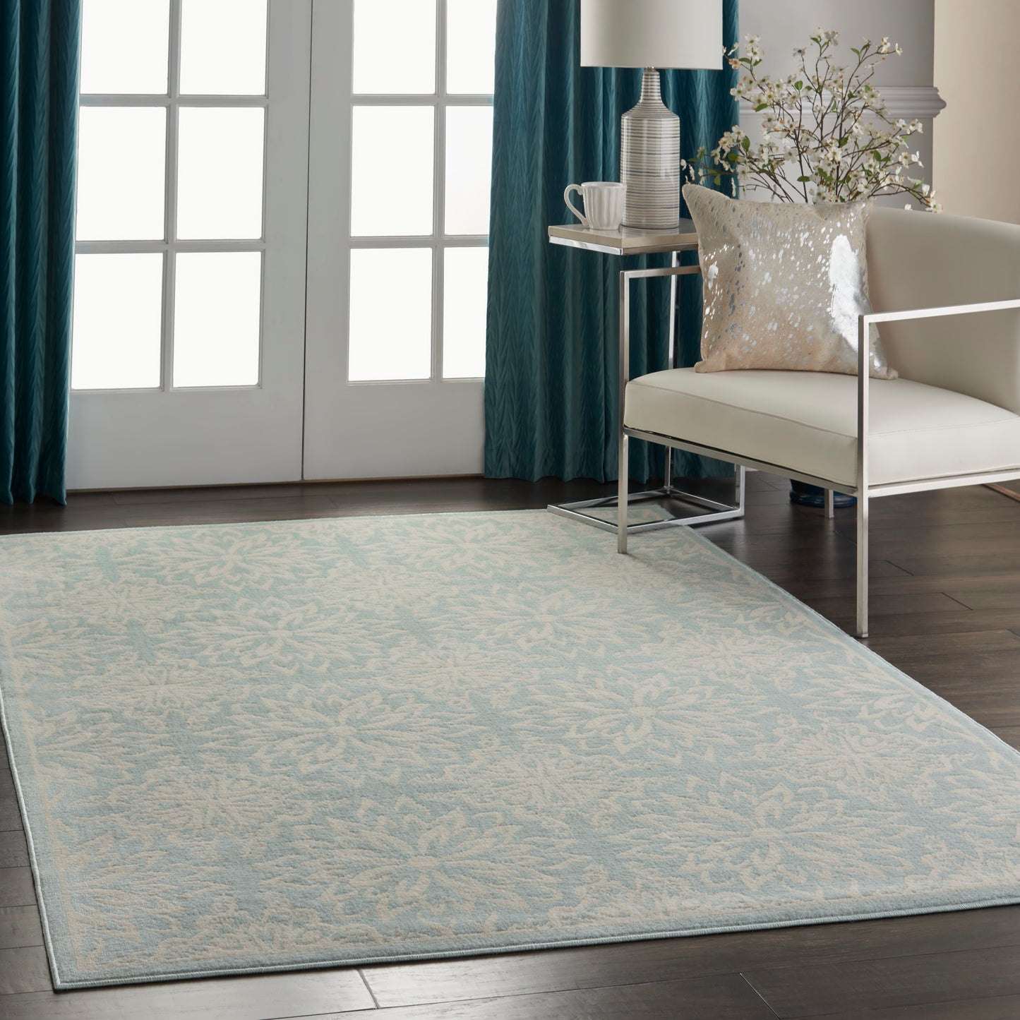 Nourison Jubilant 5'3" x 7'3" Ivory Green Farmhouse Indoor Rug