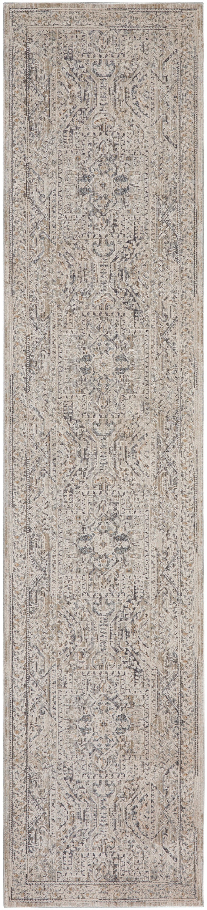 Nourison Lynx 2'3" x 12' Ivory/Grey/Blue Vintage Indoor Rug