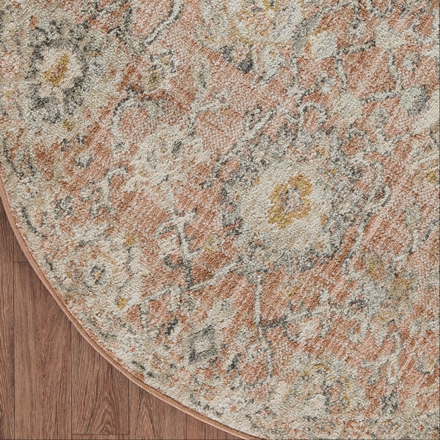 Nourison Oushak Home 4' x Round Rust Vintage Indoor Rug