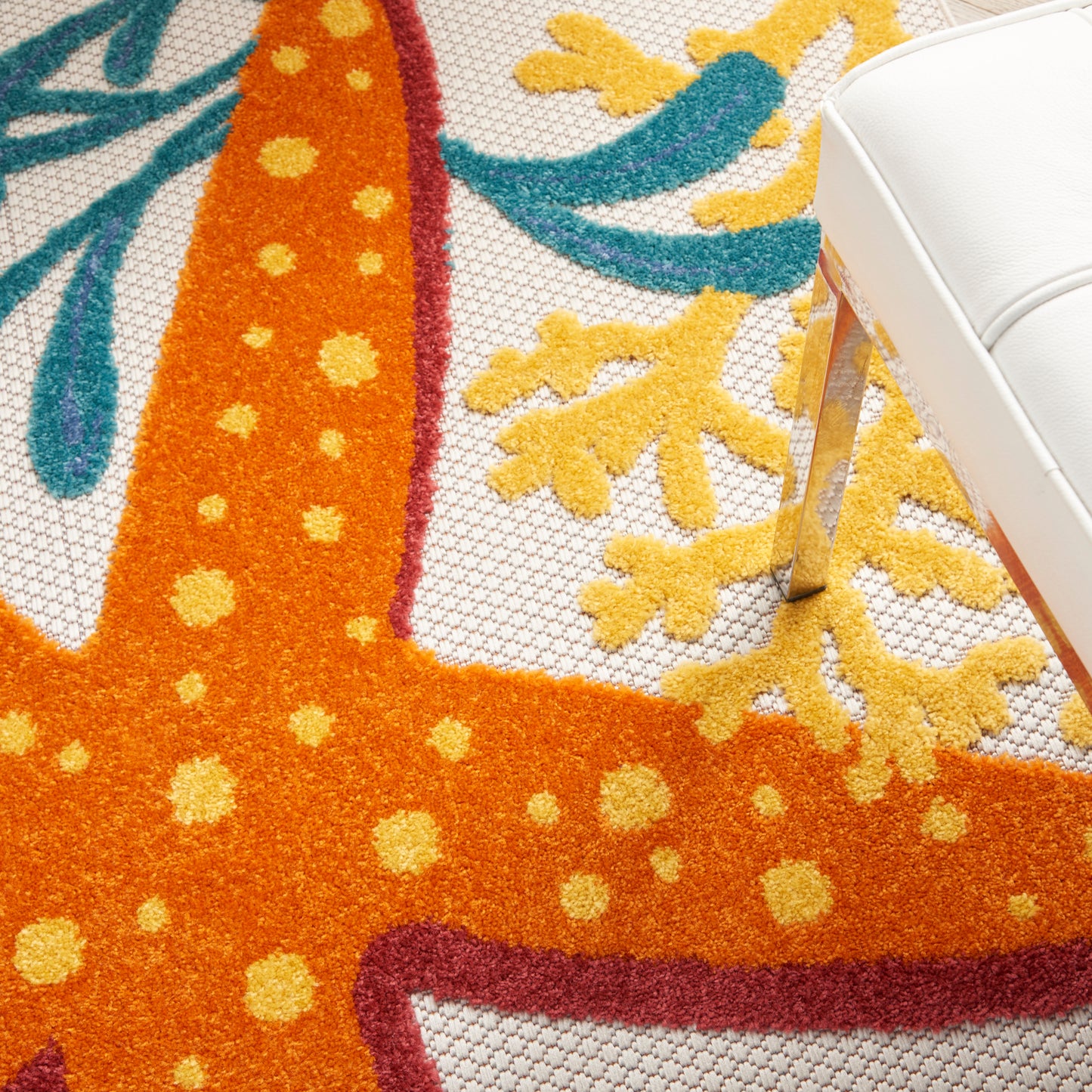 Nourison Aloha 3'6" x 5'6" Multicolor Coastal, Nautical & Beach Rug