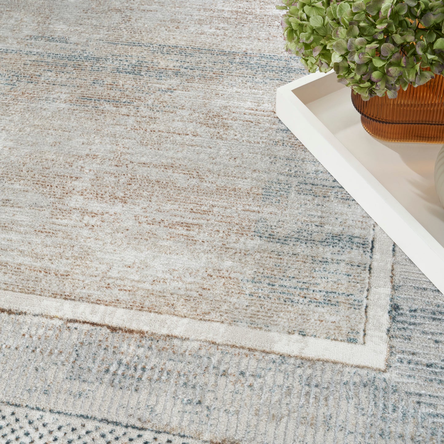 Nourison Glitz 7'10" x 9'10" Ivory Multicolor Modern Indoor Rug