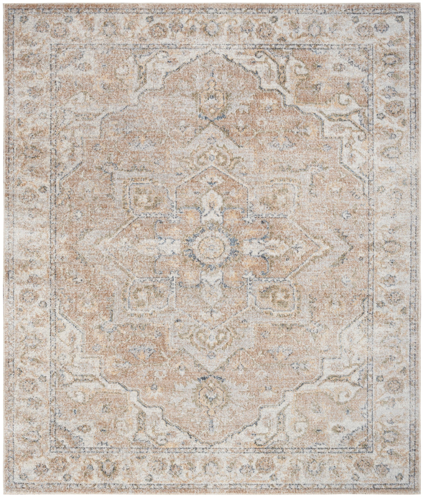Nourison Astra Machine Washable 7'10" x 10' Beige Vintage Indoor Rug