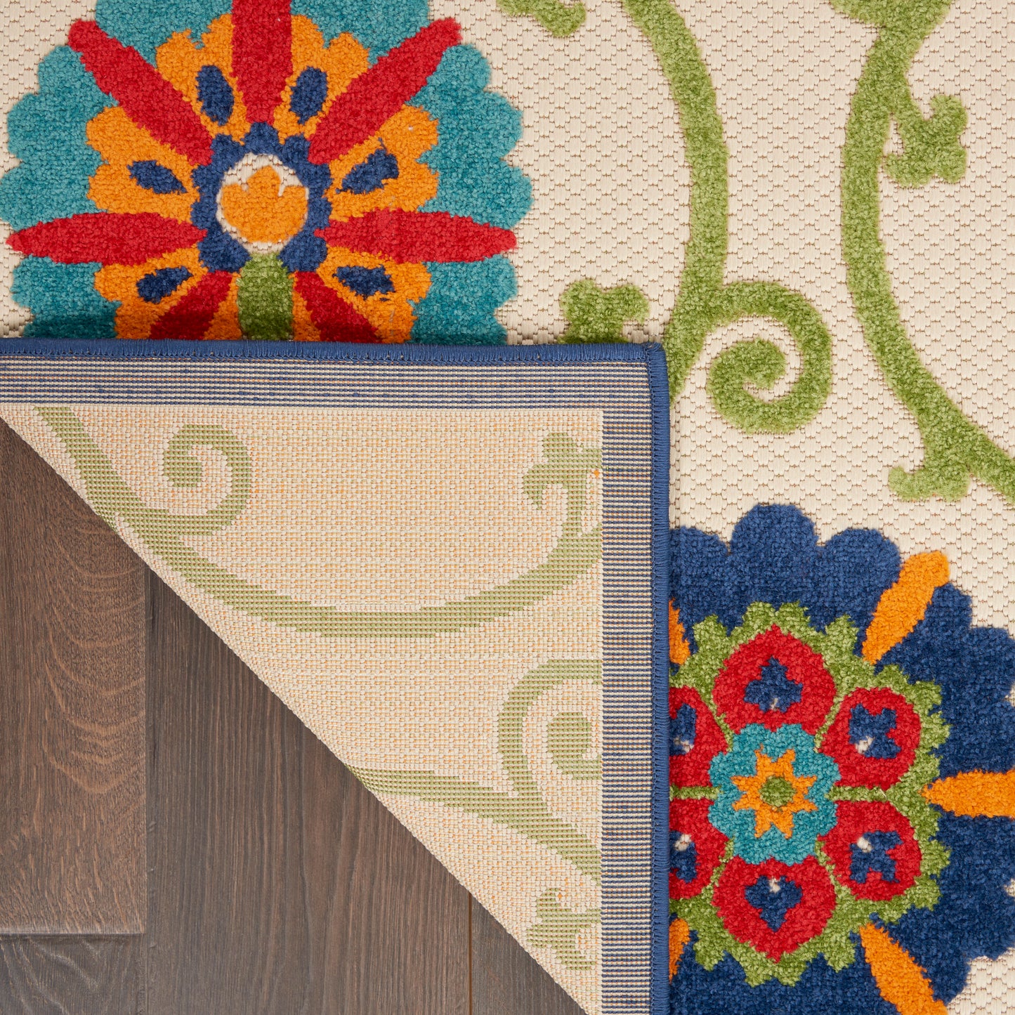 Nourison Aloha 5'3" x 7'5" Blue Multicolor Contemporary Rug