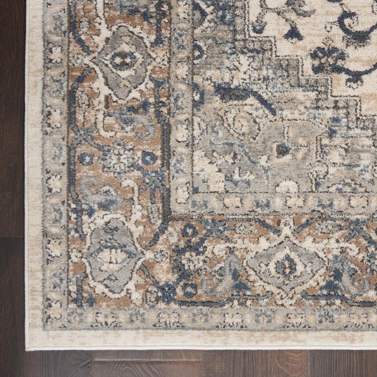 Nourison Quarry 3' x 5' Ivory Grey Farmhouse Indoor Rug