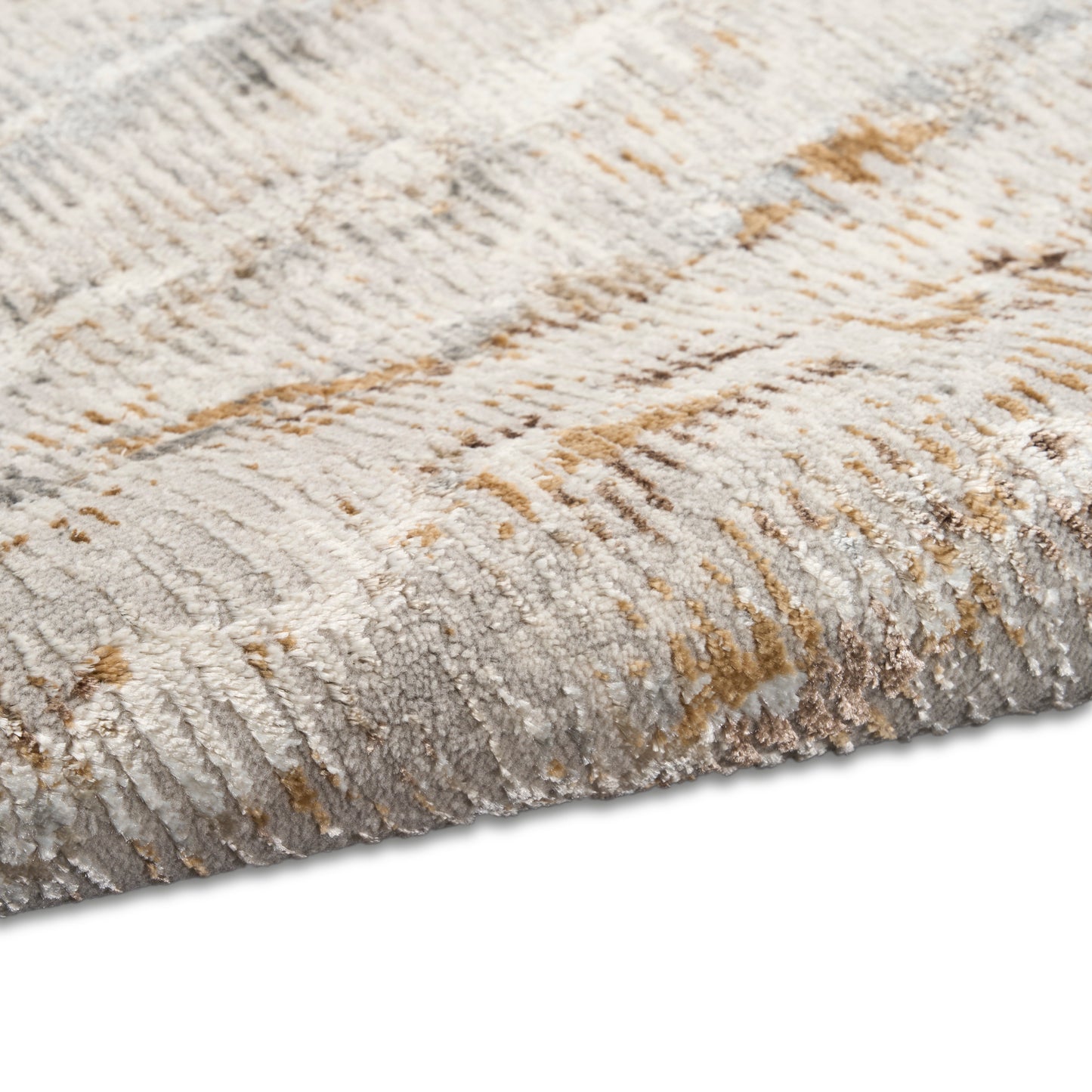 Calvin Klein CK073 Compass 3'11" x 5'11" Ivory Rust Modern Indoor Rug