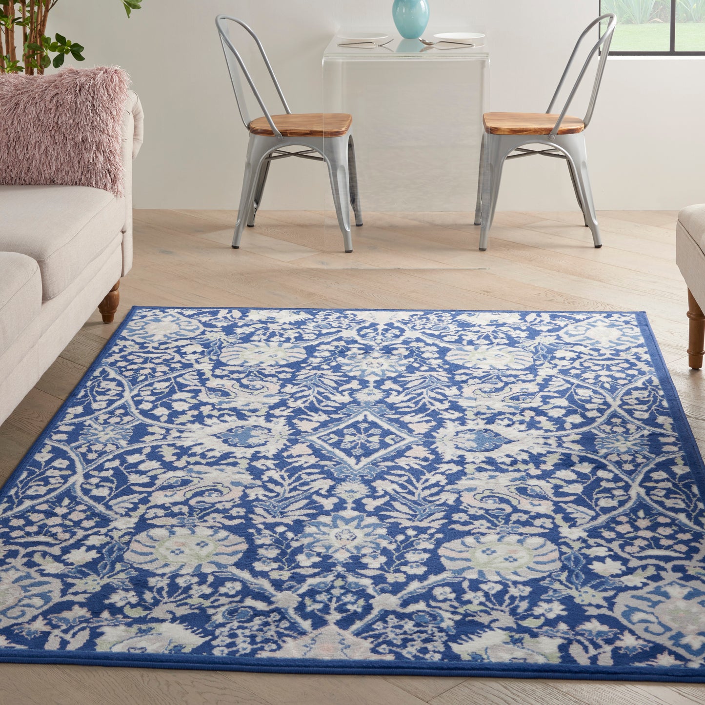 Nourison Whimsicle 6' x 9' Navy Multicolor Farmhouse Indoor Rug