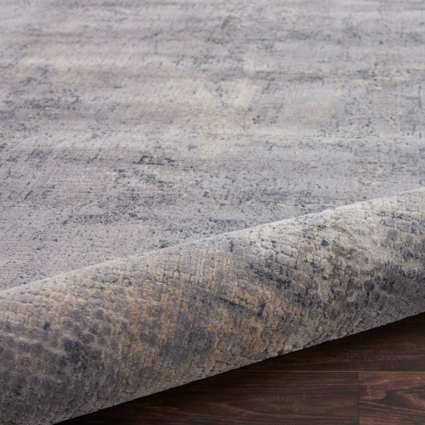 Nourison Rustic Textures 7’10” x Round Grey Beige Modern Indoor Rug