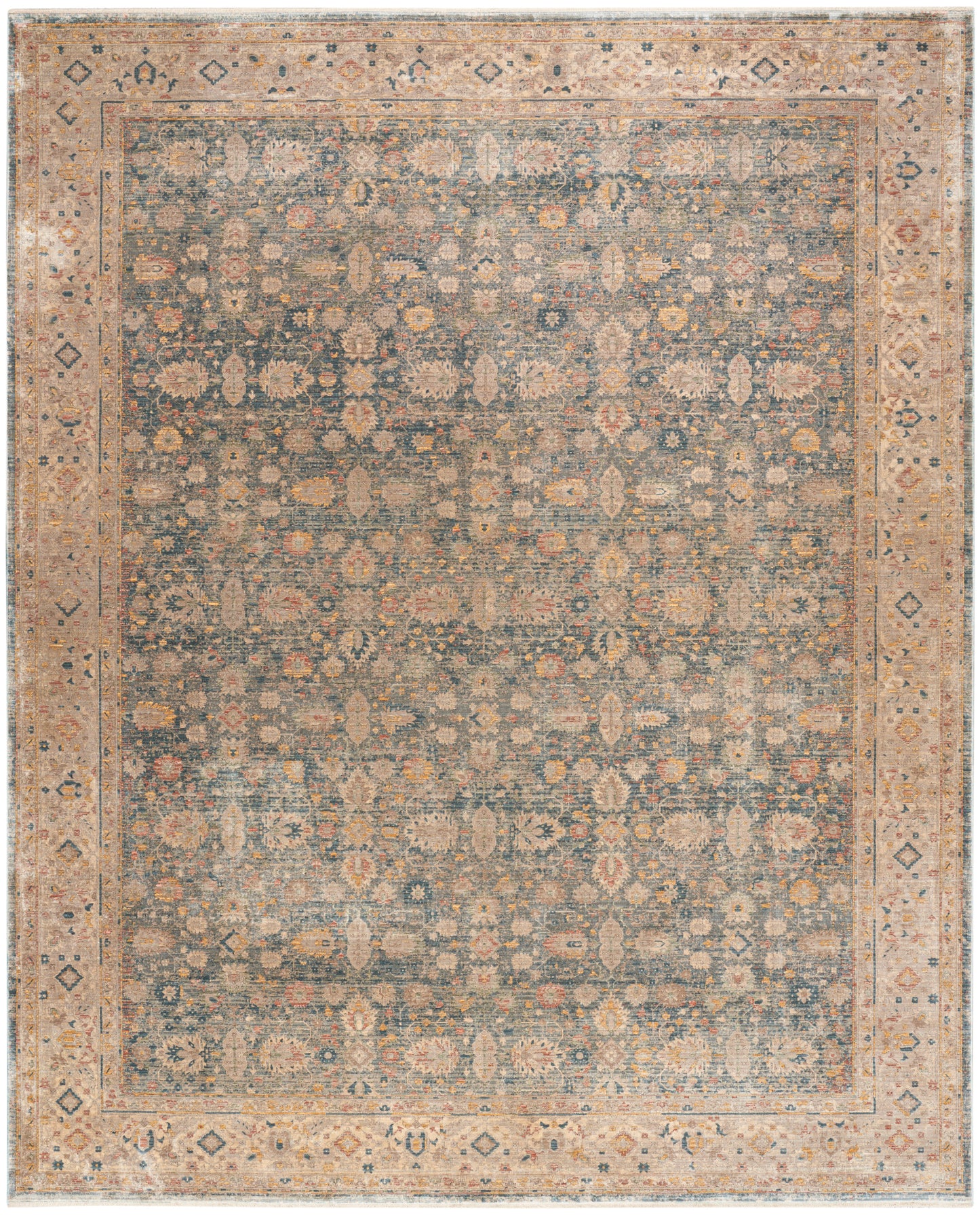 Nourison Luxurious 8' x 10' Ivory Blue Vintage Indoor Rug