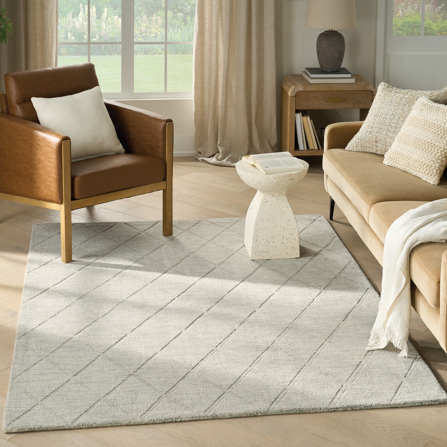 Nourison Wool Haven 3'9" x 5'9" Grey Modern Indoor Rug
