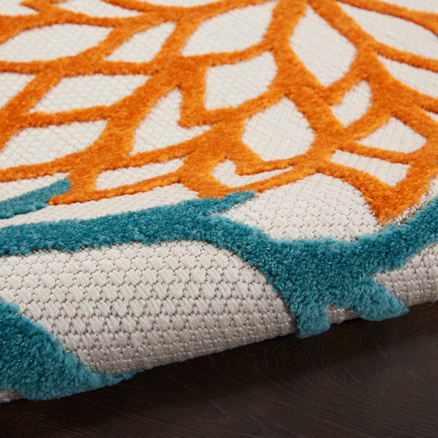 Nourison Aloha 2'3" x 10' Turquoise Multicolor Tropical Rug