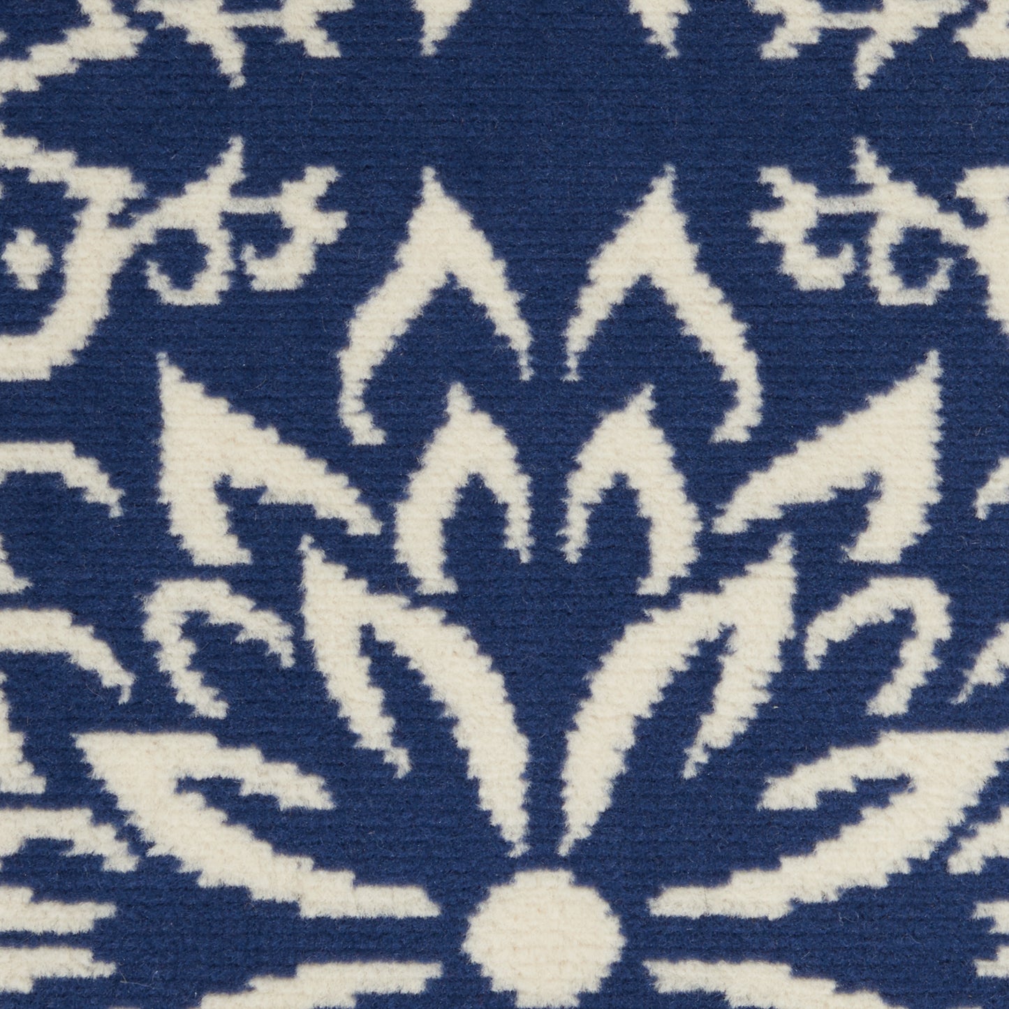 Nourison Jubilant 5'3" x Round Navy/Ivory Farmhouse Indoor Rug