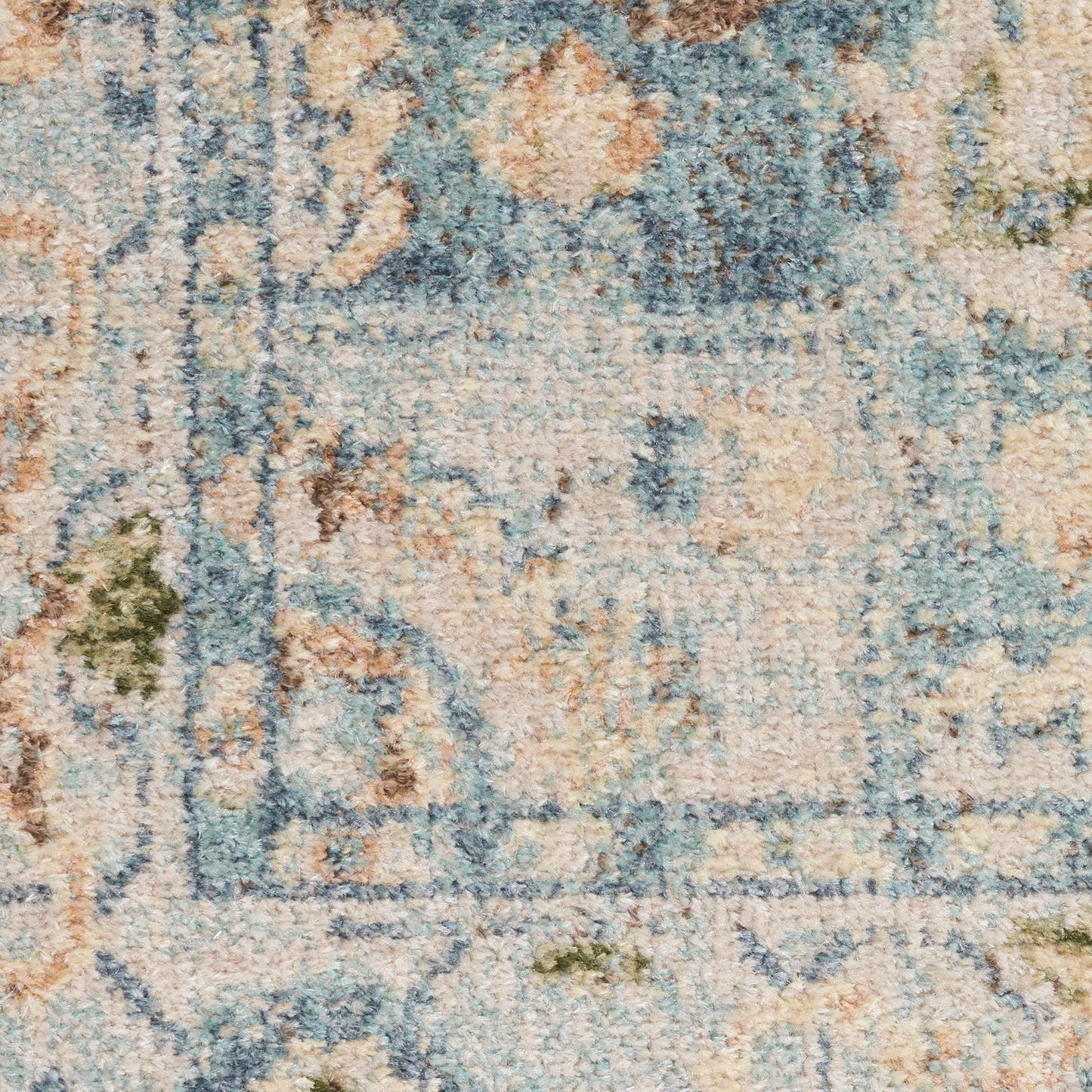 Nourison Astra Machine Washable 9' x 12' Beige Blue Vintage Indoor Rug