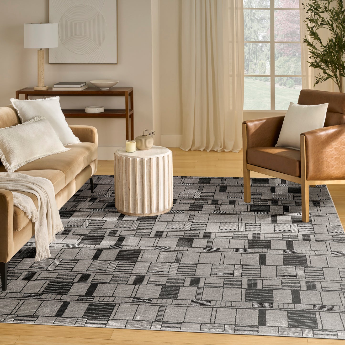 Nourison Nordic 8' x 10' Black Grey Modern Indoor Rug