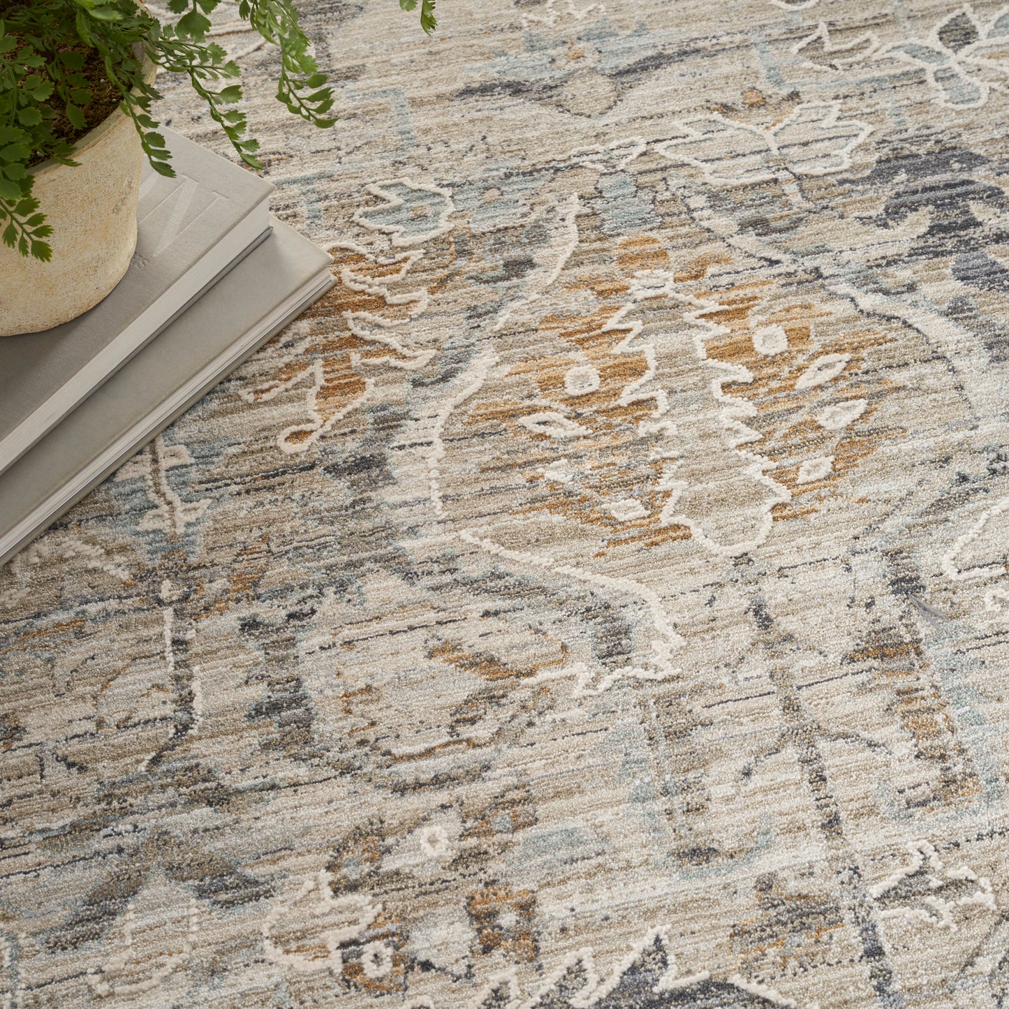 Nourison Lynx 5'3" x 7'10" Ivory Taupe Vintage Indoor Rug