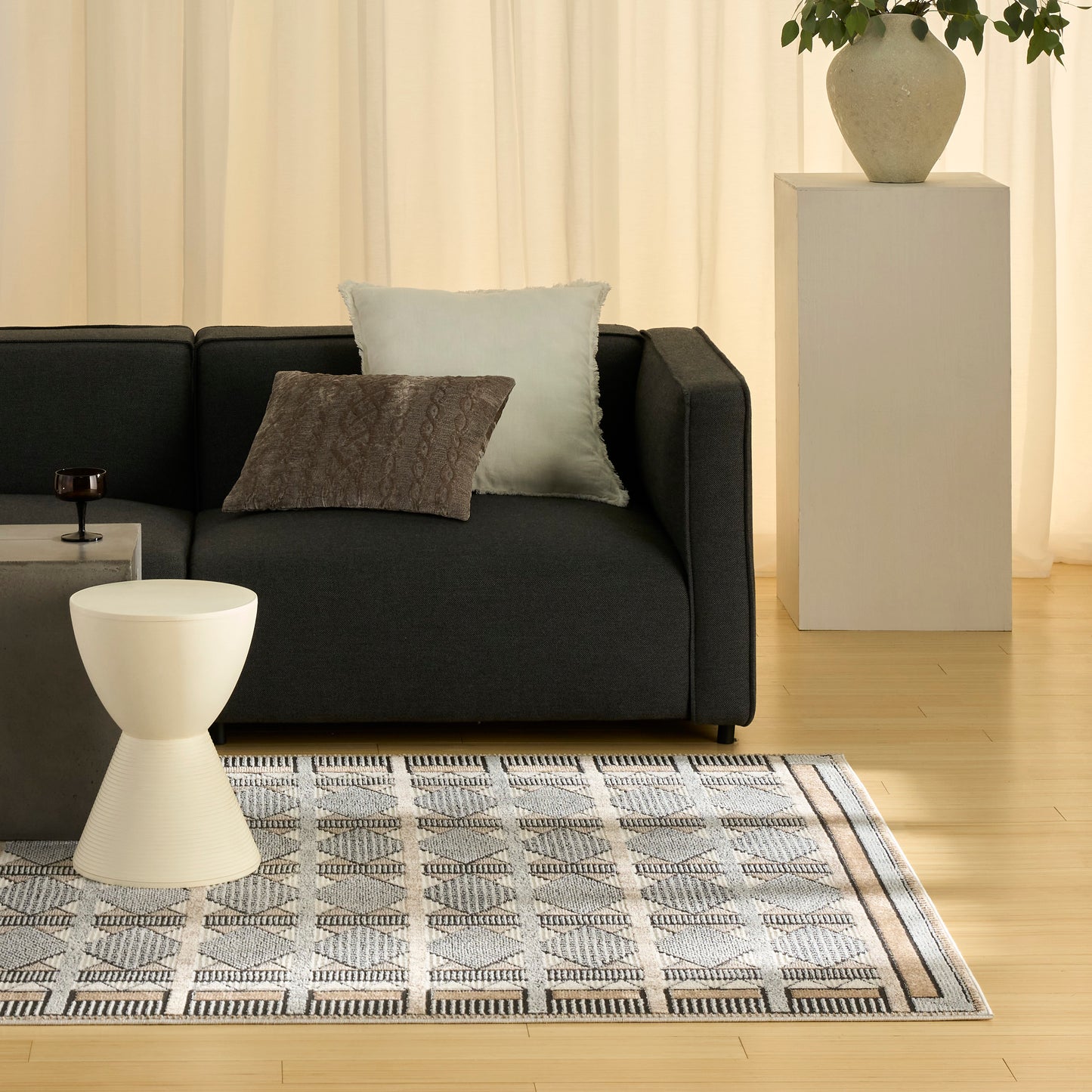 Nourison Nordic 4' x 6' Ivory Multicolor Modern Indoor Rug