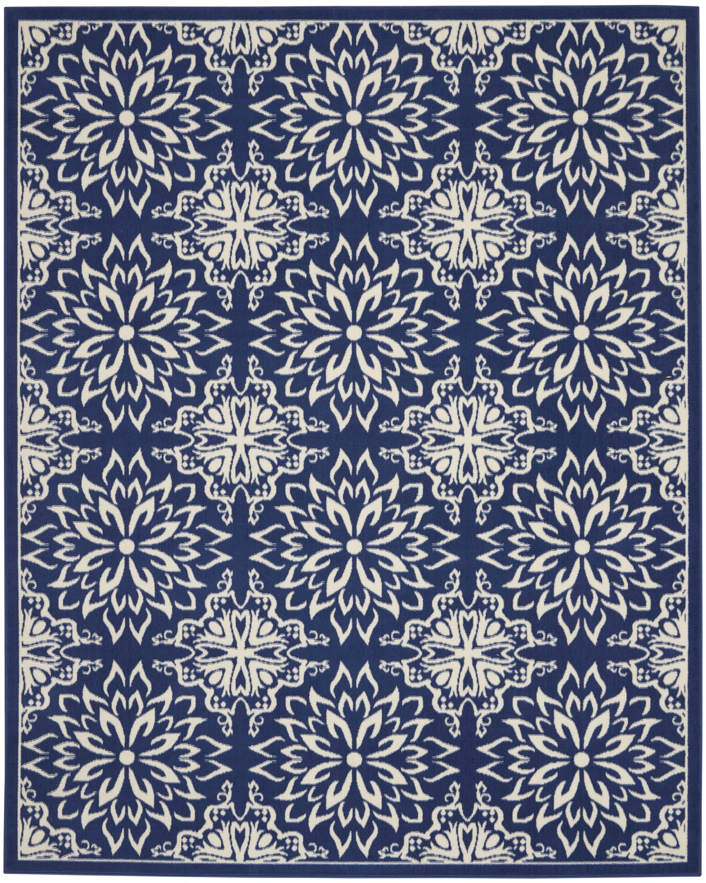 Nourison Jubilant 7'10" x 9'10" Navy/Ivory Farmhouse Indoor Rug