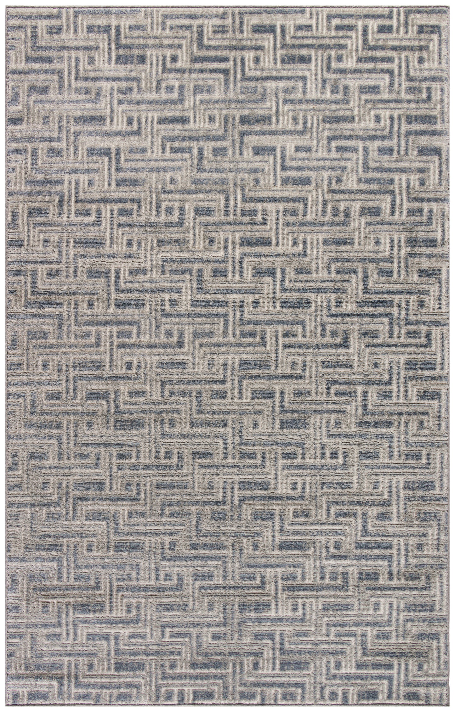 Nourison Serenity Home 3'11" x 5'11" Blue Ivory Modern Indoor Rug