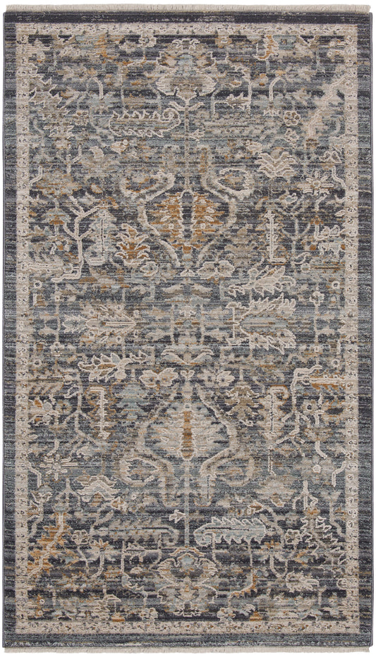 Nourison Lynx 2'6" x 4'6" Navy Multicolor Vintage Indoor Rug
