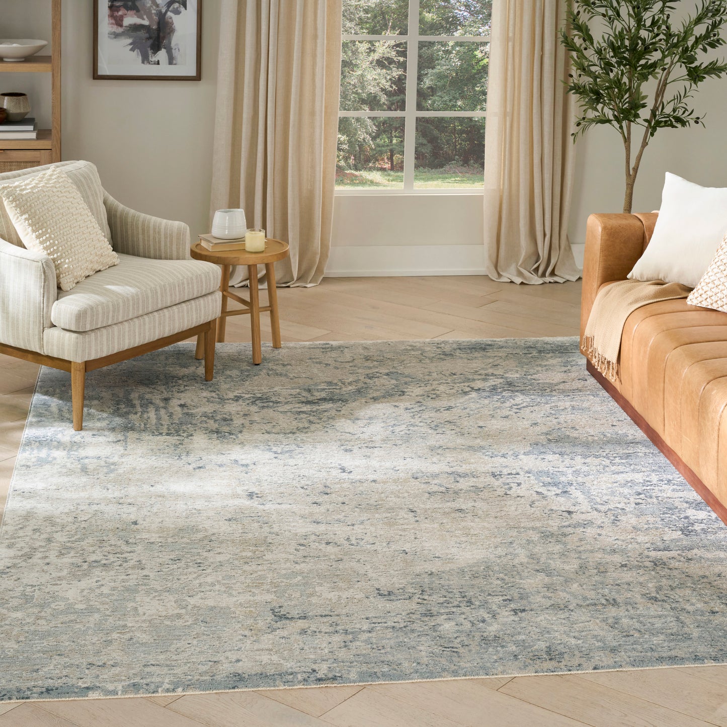 Nourison Envy 7'10" x 10'2" Blue Silver Modern Indoor Rug