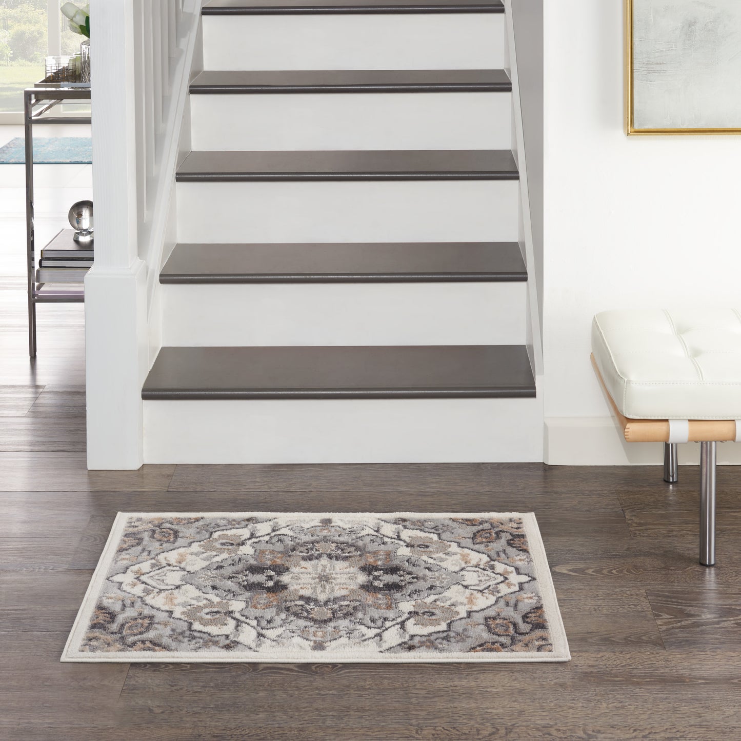 Nourison Elation 2' x 3' Ivory Grey Transitional Indoor Rug