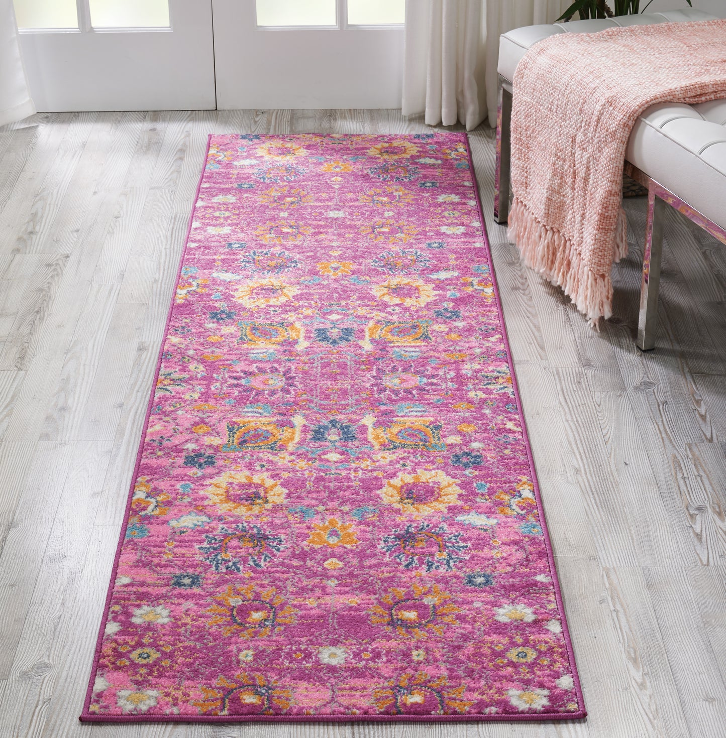 Nourison Passion 2'2" x 7'6" Fuchsia Bohemian Indoor Rug