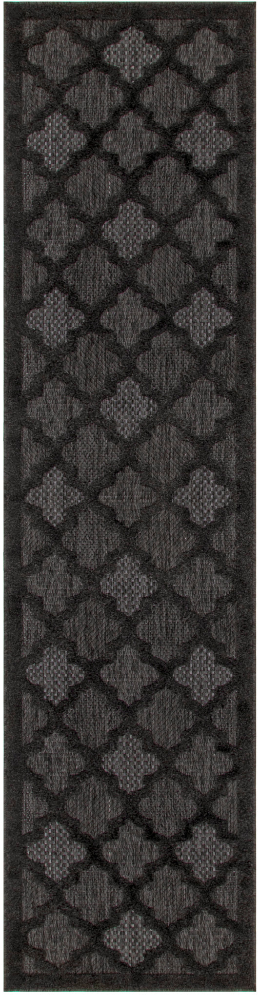 Nourison Easy Care 2'2" x 10' Charcoal Black Modern Rug