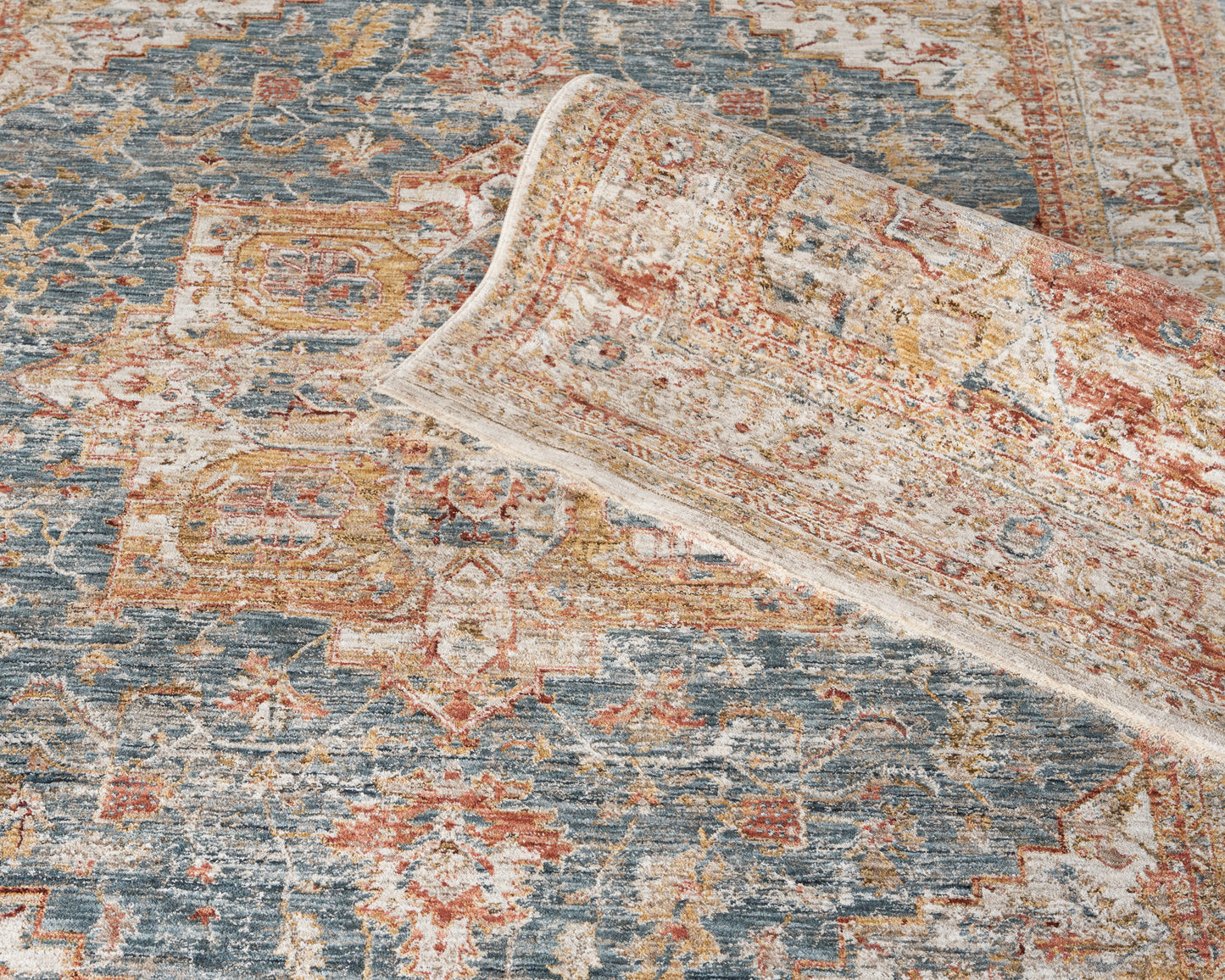 Nourison Sahar 2'3" x 10'2" Ivory Blue Vintage Indoor Rug