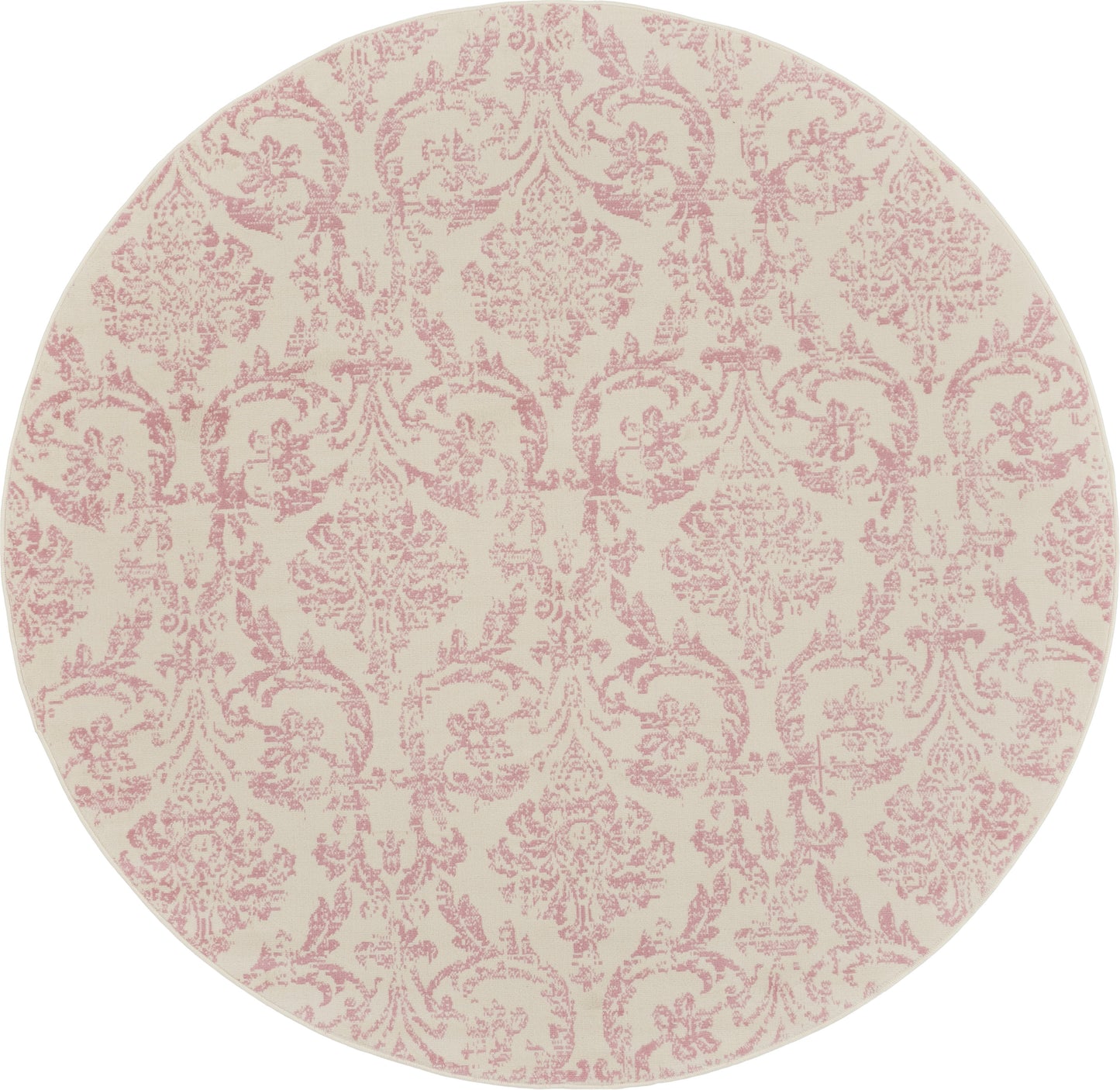 Nourison Jubilant 8' x Round Ivory Pink Vintage Indoor Rug