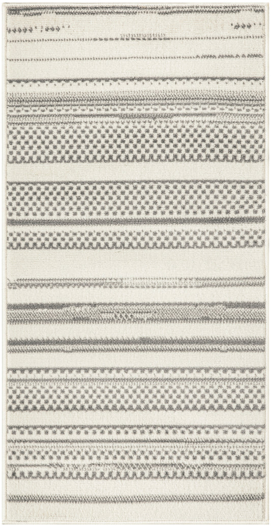 Nourison Grafix 2' x 4' Ivory Grey Modern Indoor Rug