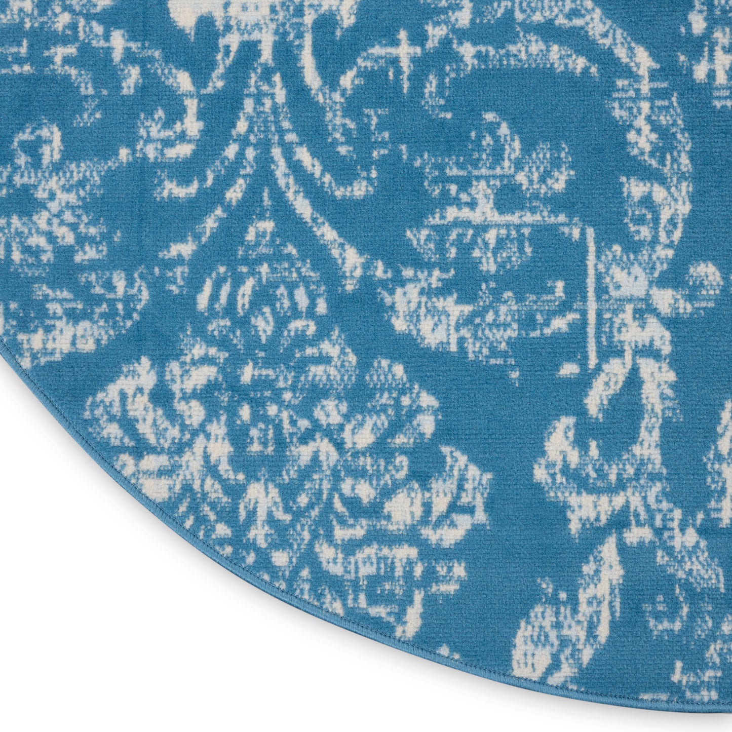 Nourison Jubilant 5'3" x Round Blue Vintage Indoor Rug