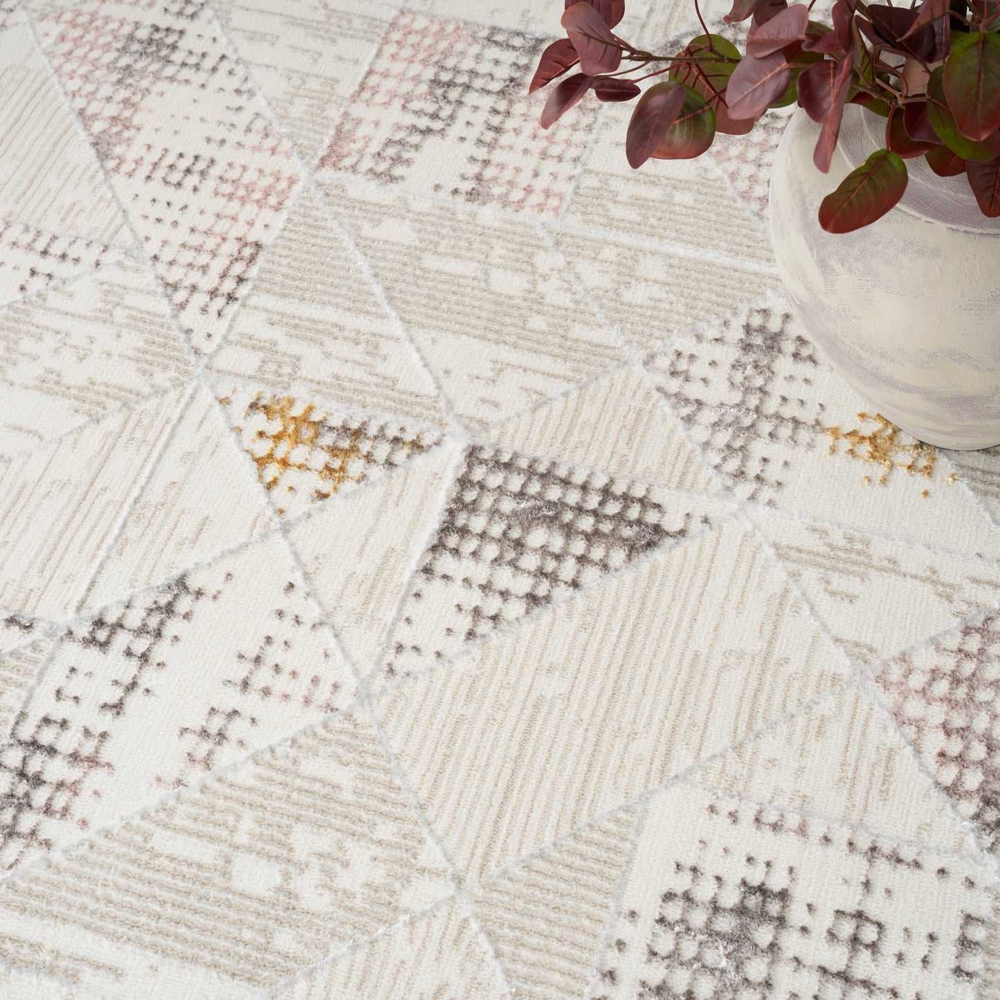 Nourison Glitz 3'11" x 5'11" Ivory/Multi Contemporary Indoor Rug