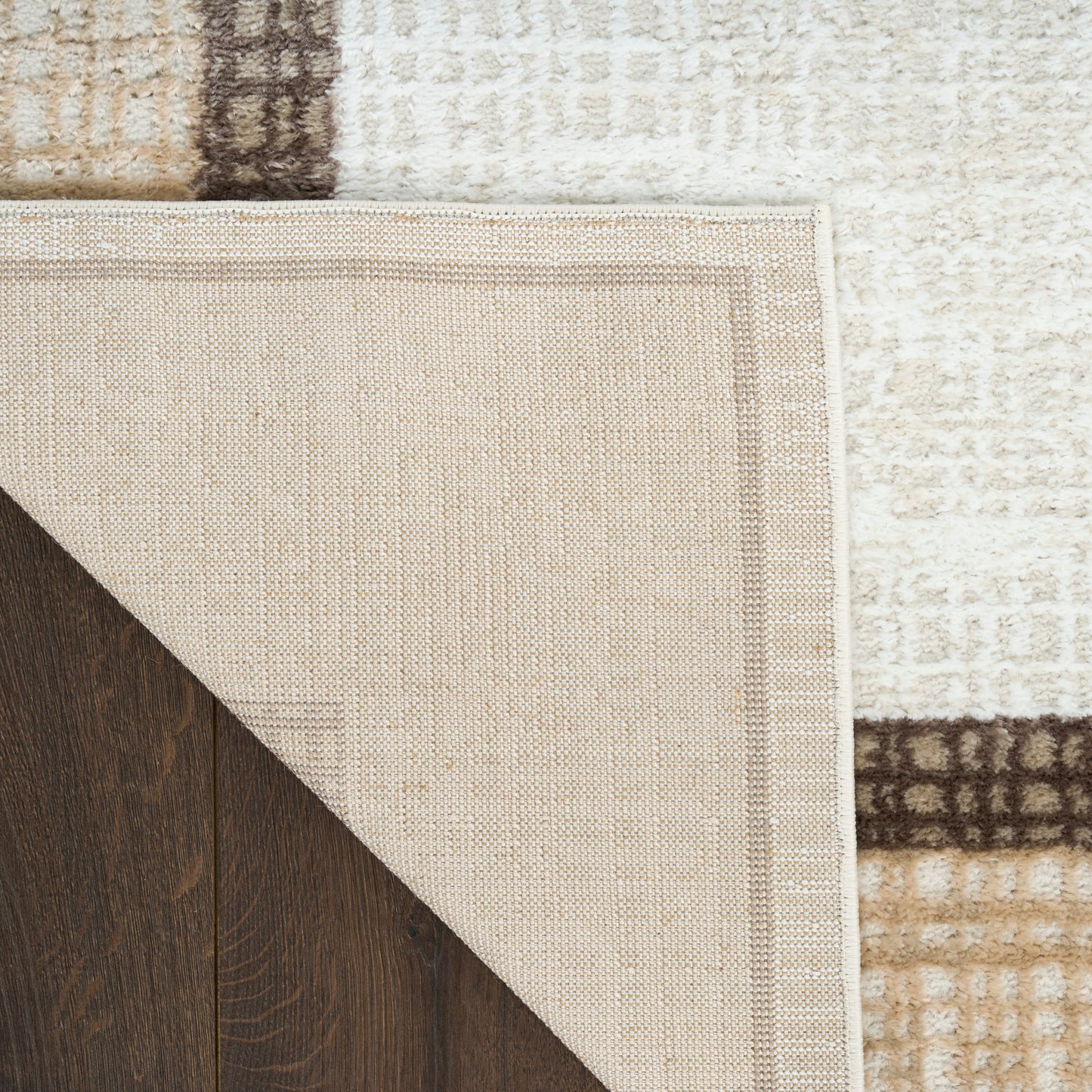 Nourison Dekor 2' x 4' Ivory Brown Modern Indoor Rug