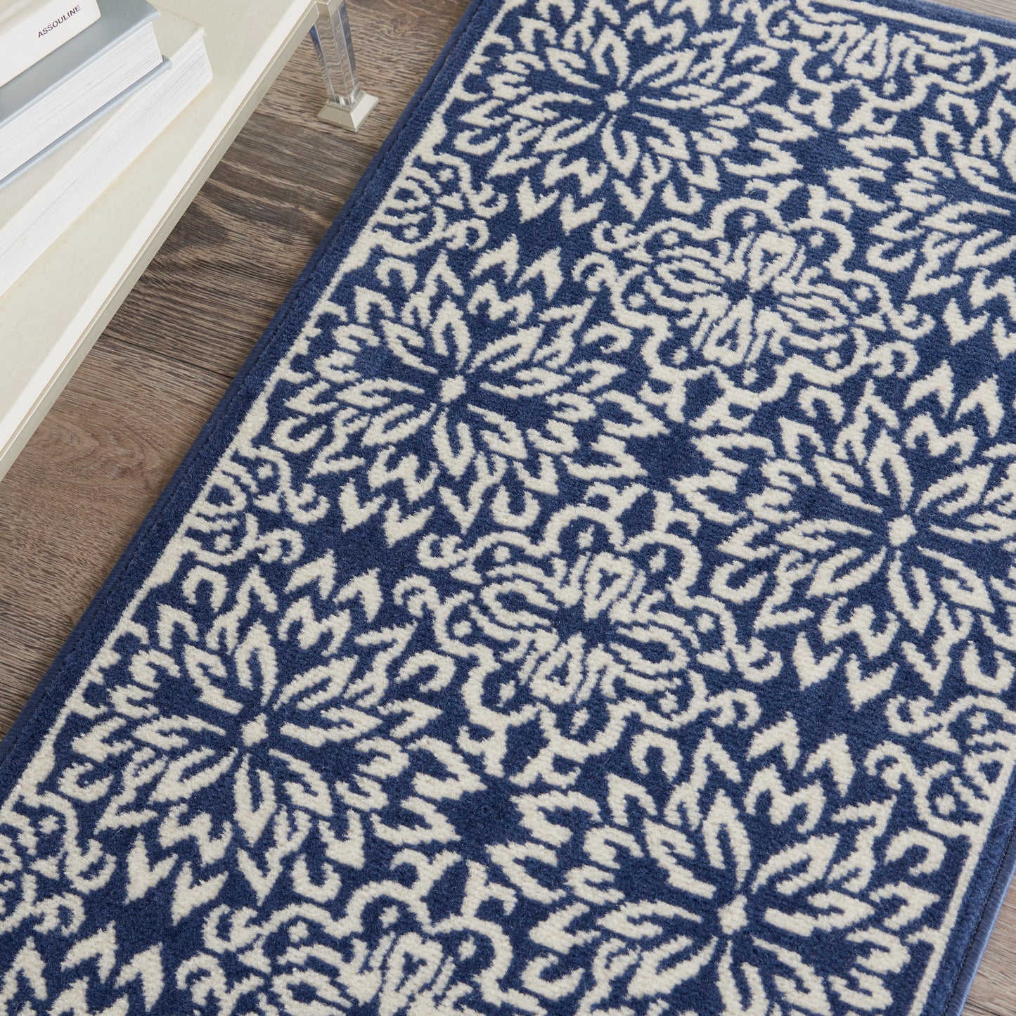 Nourison Jubilant 2' x 4' Navy/Ivory Farmhouse Indoor Rug