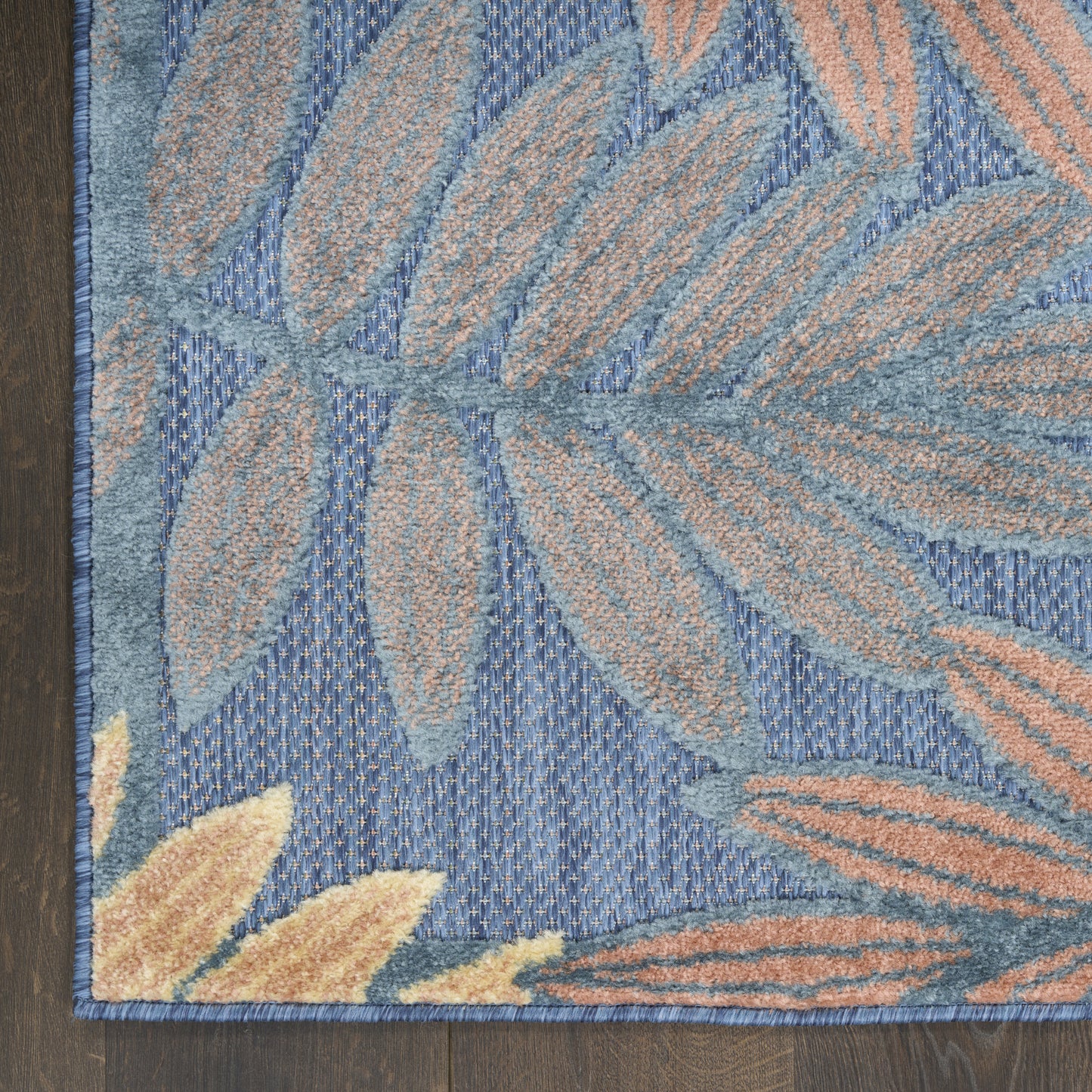 Nourison Aloha 7'10" x 10'6" Blue Rose Modern Rug